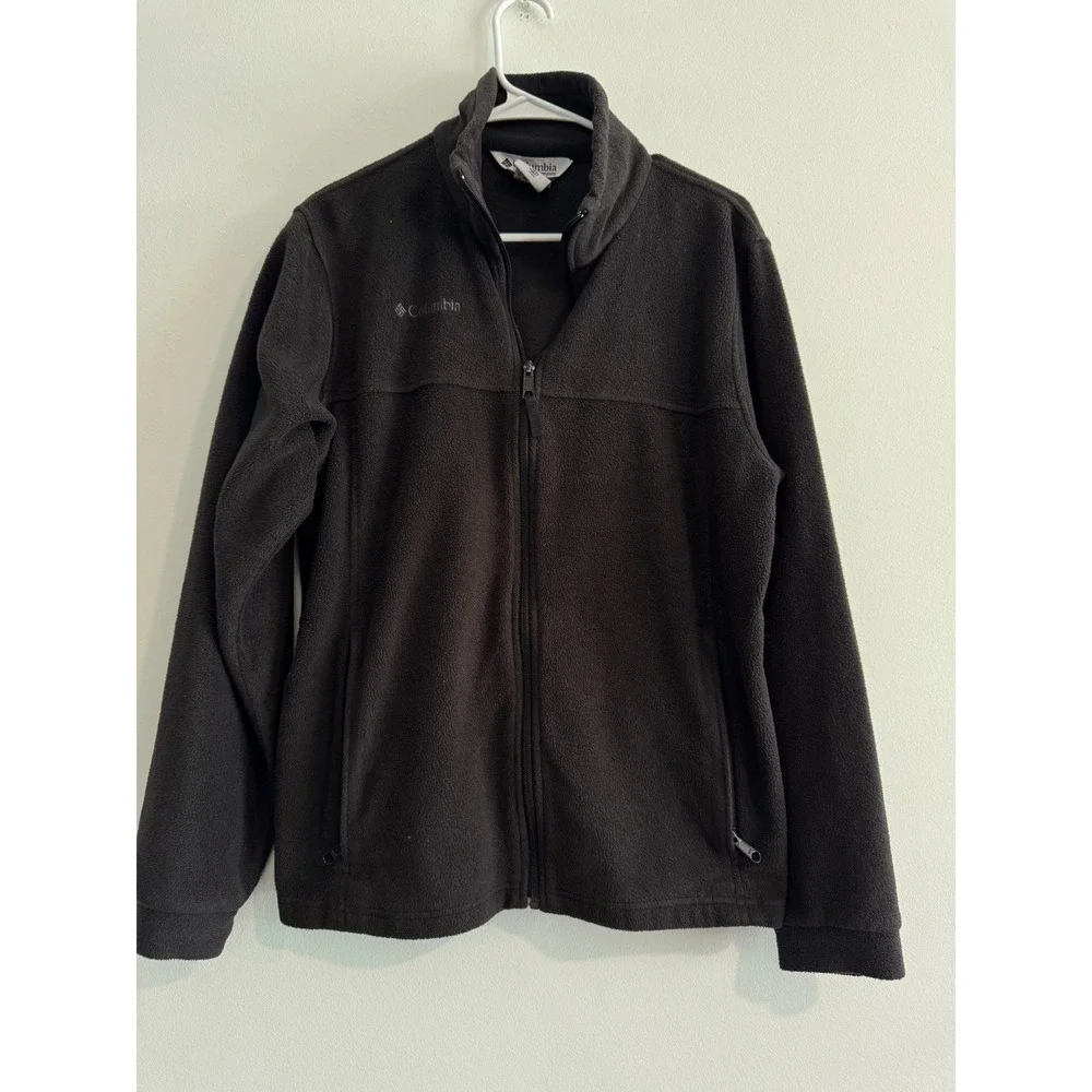 Columbia Steens Mountain Fleece Jacket Youth 18/20 Black Full‎ Zip Coat